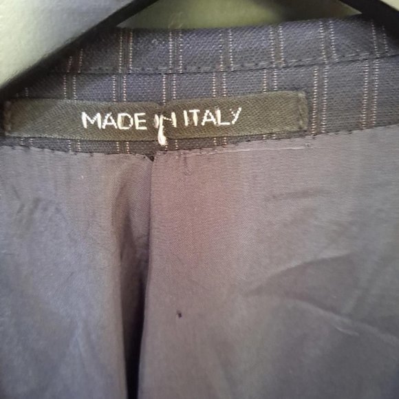 ARMANI Collezioni‎ Blue Pinstripe Suit Jacket Size 46L - Picture 2 of 8